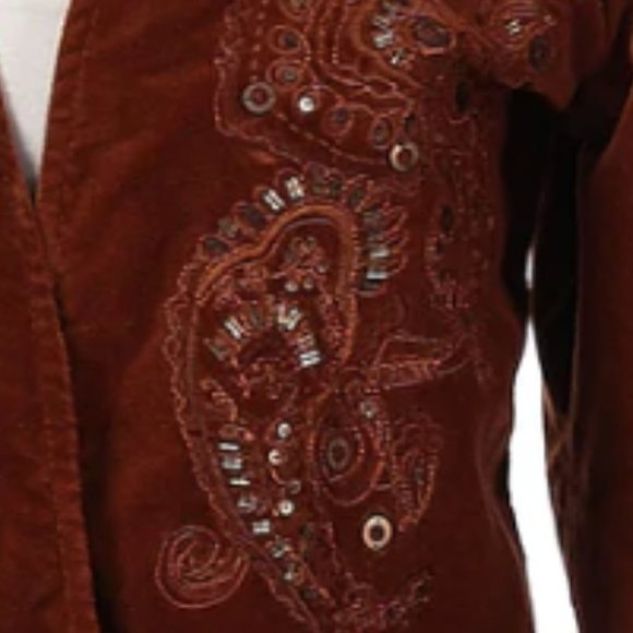 Chico's cotton sequin jacket - Picture 3 of 4